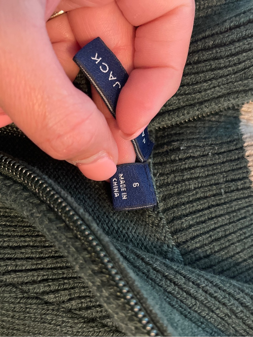 Janie and Jack Green and Red Half-Zip Sweaters - Picture 3 of 12